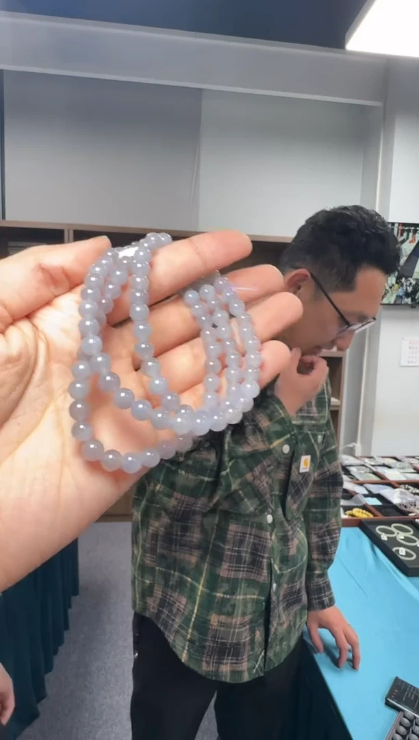 【闪购商品】和田玉手串未镶嵌和田玉烟紫圆珠约6mm手串