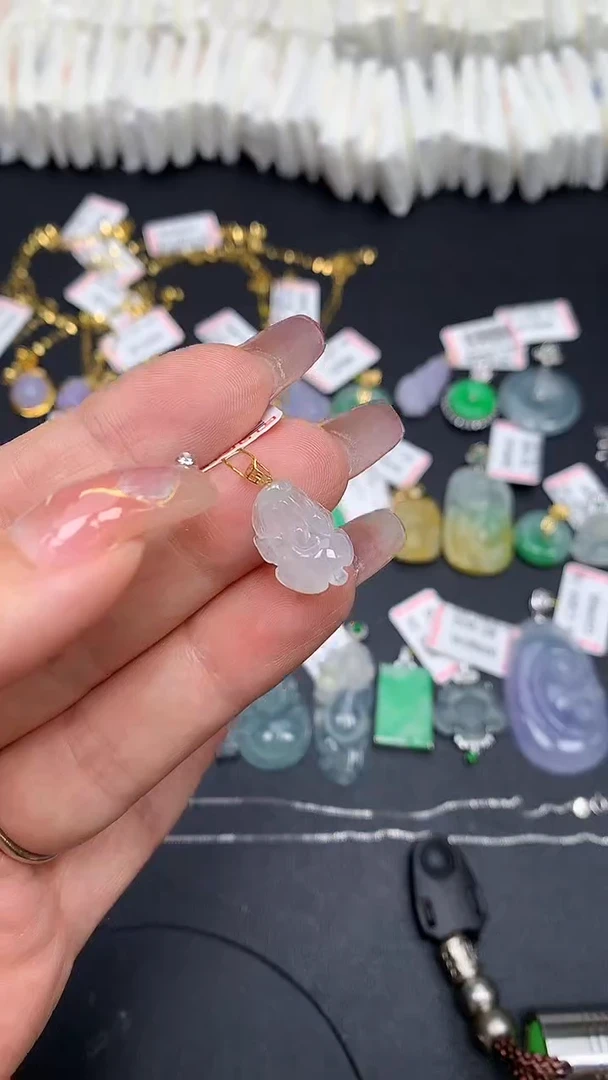 翡翠18K金镶嵌吊坠(不含链)MS188624