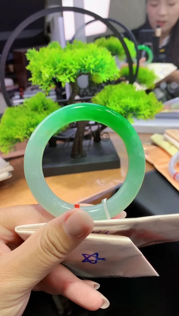 未镶嵌手镯翡翠Q167天然A货缅甸翡翠56.7总价25万定金2万