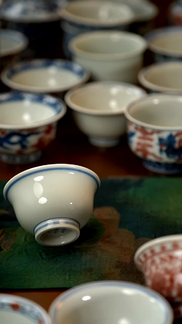 摆件陶瓷柴窑白胎奢窑九字底款中号压手