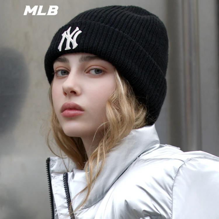 MLB韩国专柜正品秋冬25新款NY针织帽保暖毛线帽时尚百搭LA冷帽