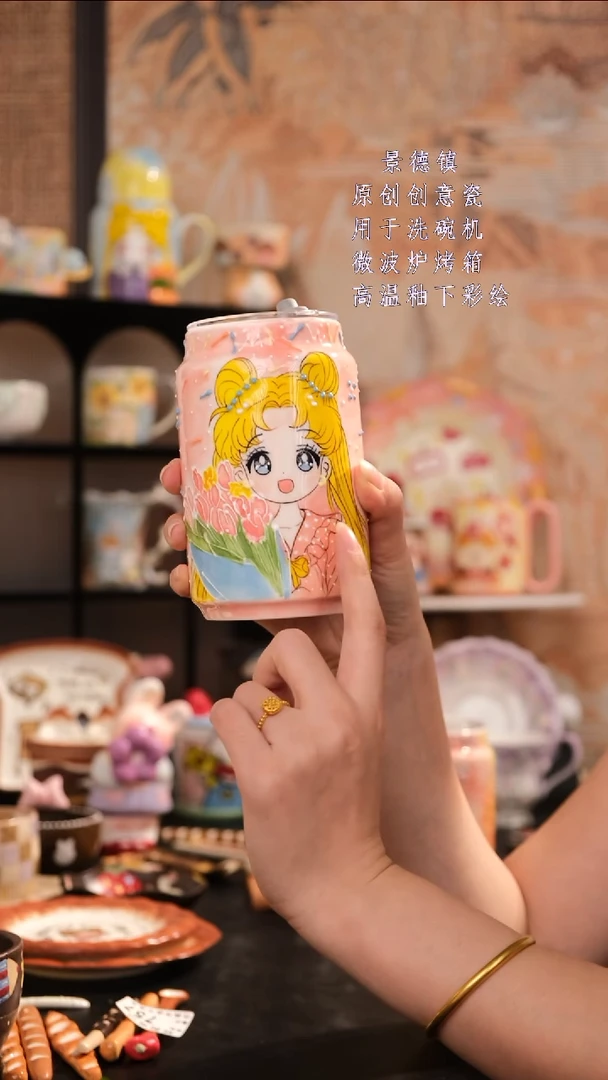 摆件景德镇手工手绘设计师款