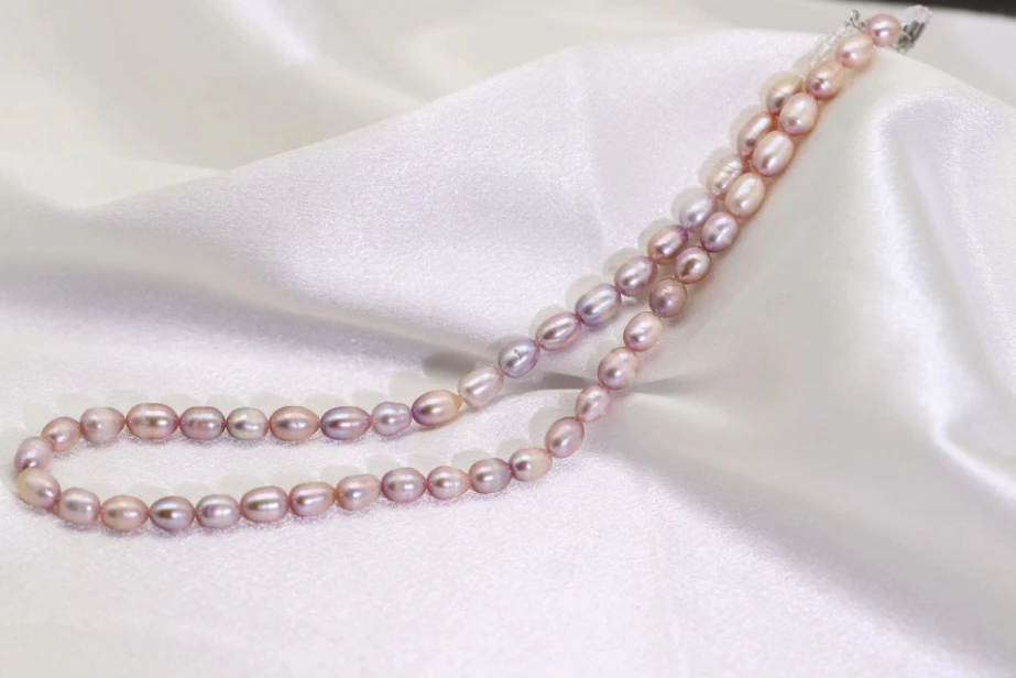 合金项链 米珠紫色项链