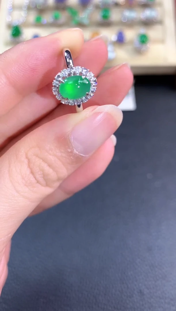 【闪购商品】翡翠戒指18K金镶嵌b148不退换