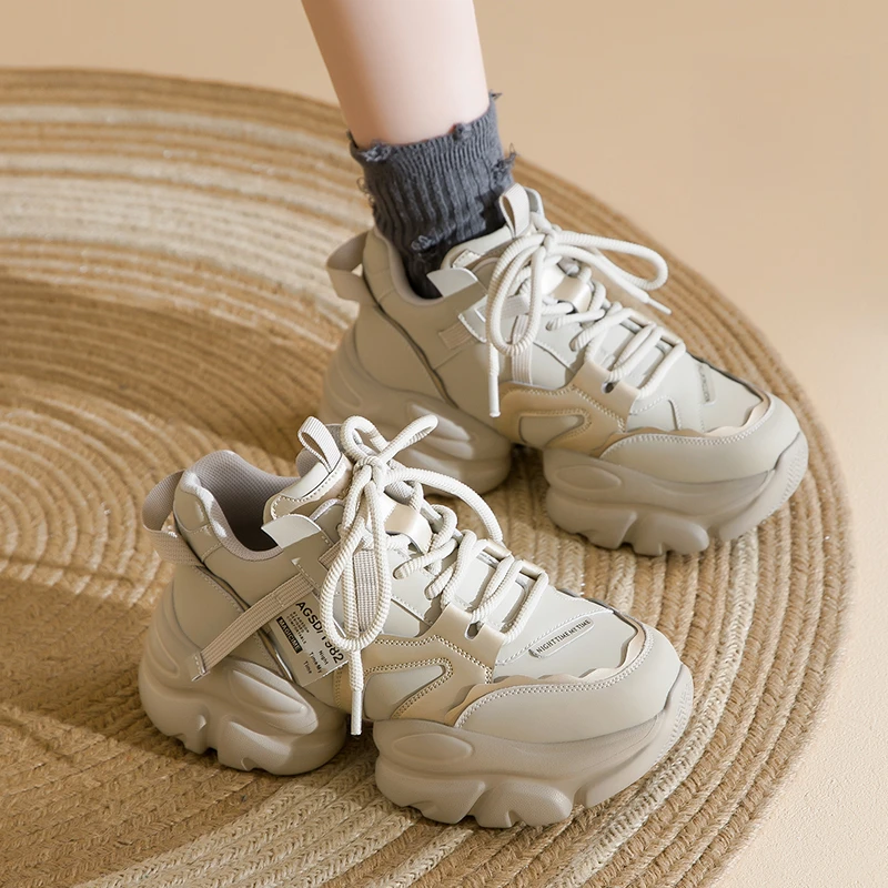 奥古狮登厚底增高老爹鞋女2025新款秋季超火爆增高轻便休闲运动鞋