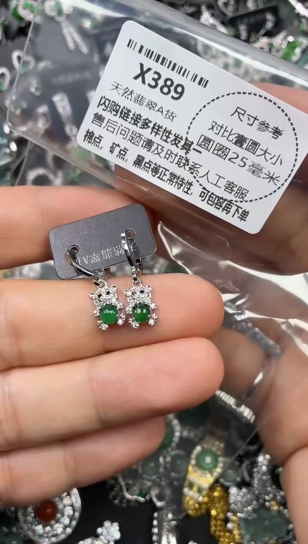 颈饰未镶嵌翡翠X389耳扣