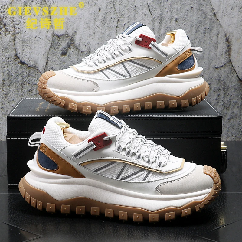 纪诗哲鞋子男秋季透气拼色老爹鞋小众潮牌男鞋牛筋底运动休闲鞋子