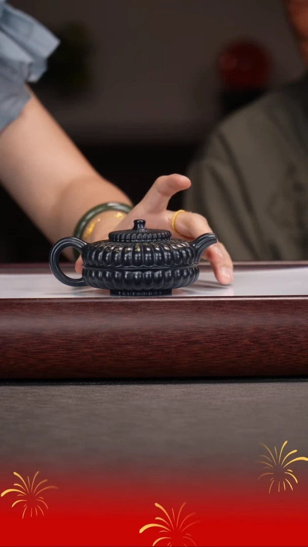 茶壶紫砂邵忠源/暮色天青/筋纹周盘/140c