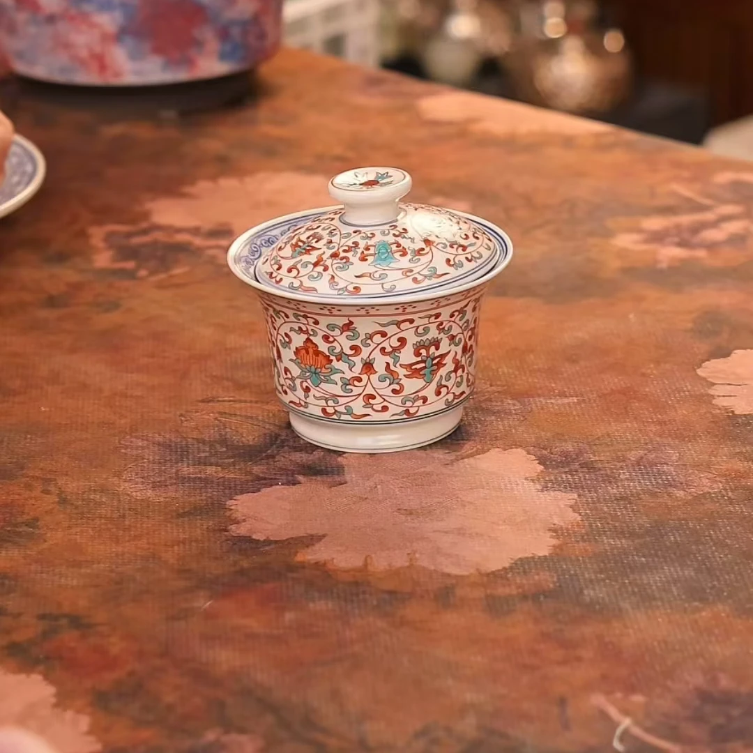 顶先 锦绣文祥三才盖碗A12097