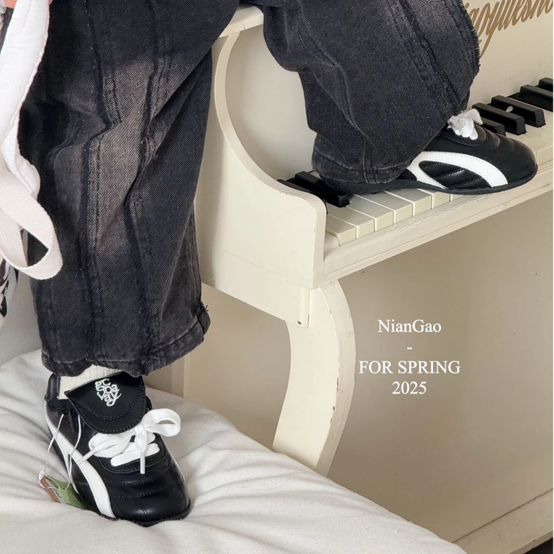 德训童鞋春秋徳训百搭耐磨四季低帮学生潮流黑色时尚女童单鞋韩版