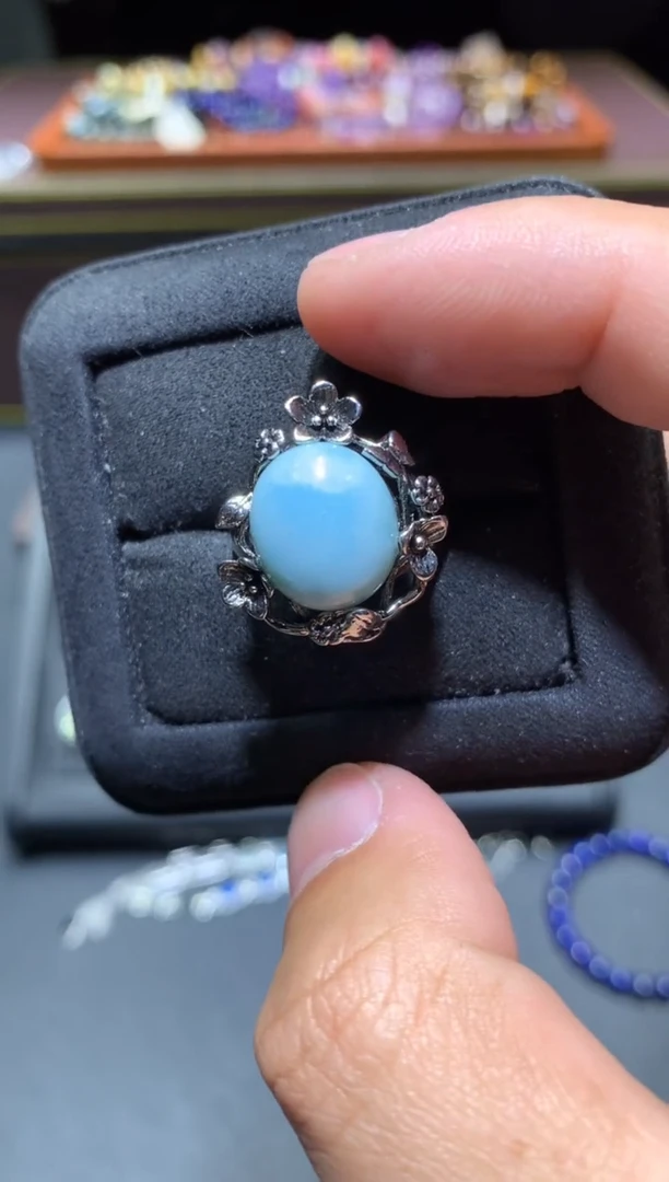 【闪购商品】针钠钙石（海纹石）戒指未镶嵌L11