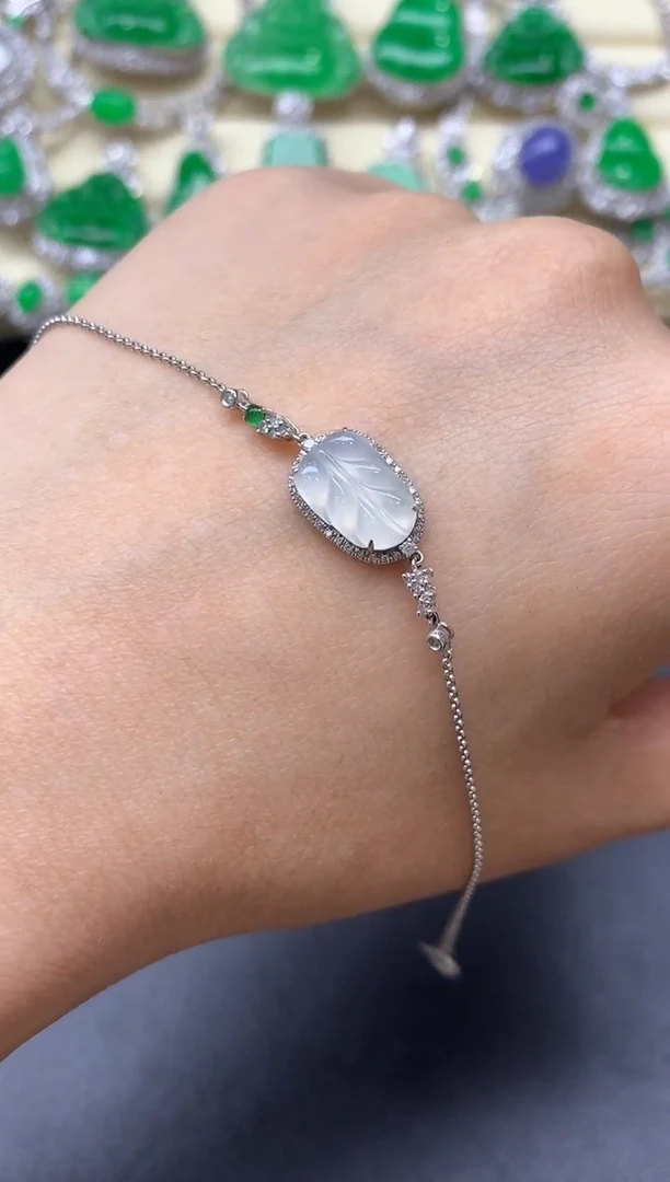 18K金镶嵌手链翡翠292-中国好珍宝