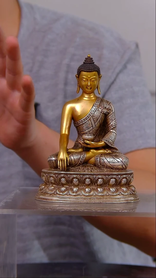 瓷片 山水紫铜鎏 金造像结缘1111