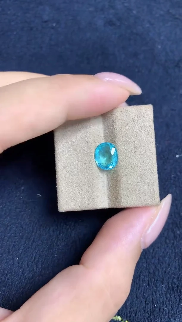 帕拉依巴碧玺珠宝半成品未镶嵌霓虹蓝玻璃体 1.7ct