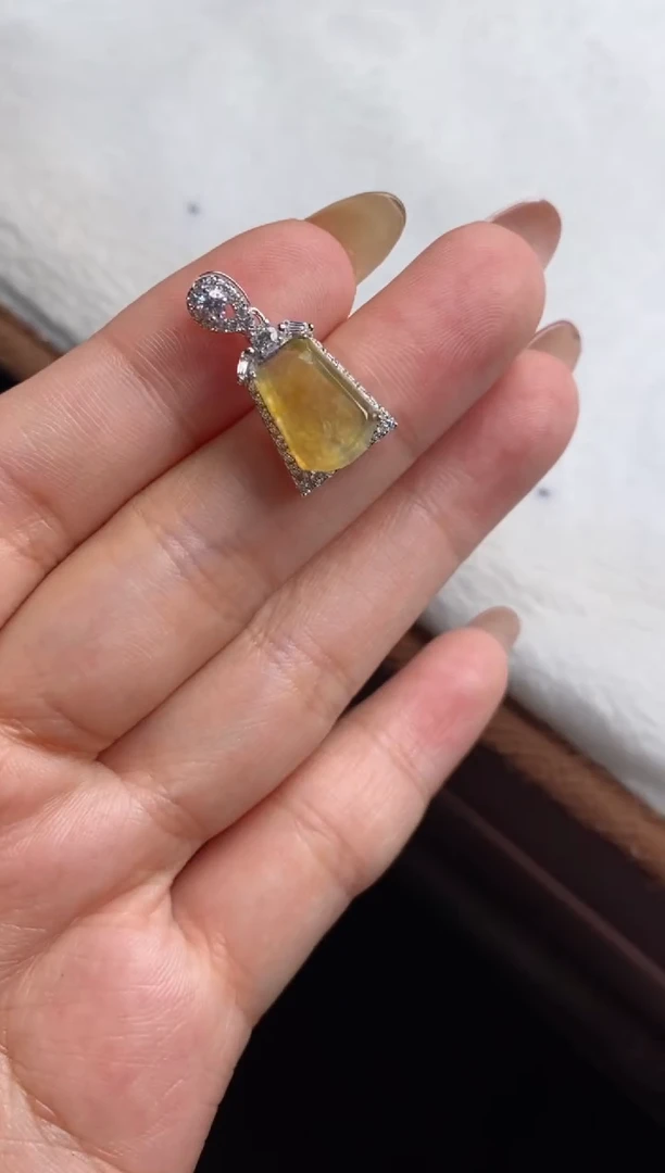 银S925镶嵌戒指翡翠天然A货翡翠