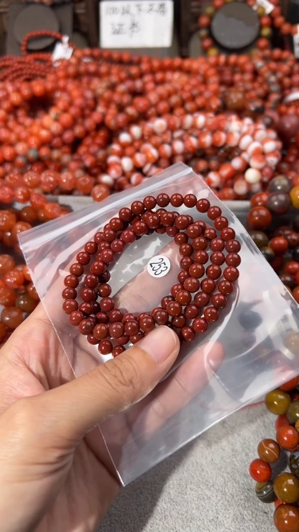 南红玛瑙手串未镶嵌6+