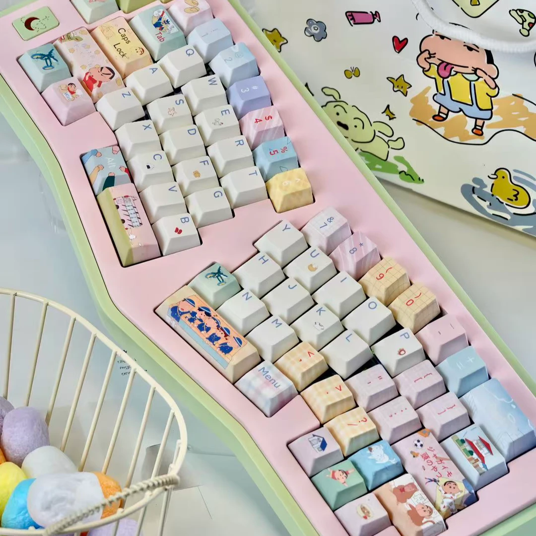 春日部幼稚园键帽原厂高度蜡笔小新主题键帽pbt五面热升华键帽
