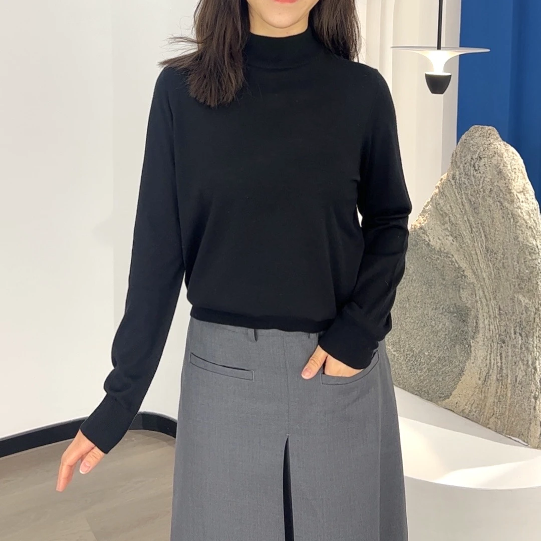 CENTERMERE精纺羊绒半高领打底衫保暖舒适柔软不扎肤通勤羊绒衫