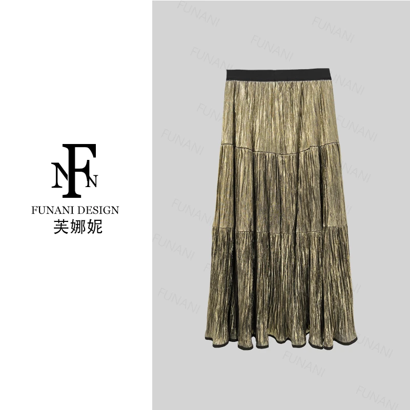 FNN【鎏金岁月】2025新款休闲洋气衣服女穿搭气质女装裙子F2530087B