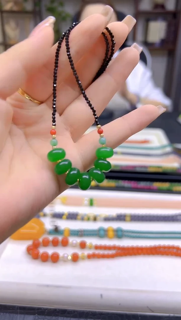 翡翠未镶嵌项链DIY款X365