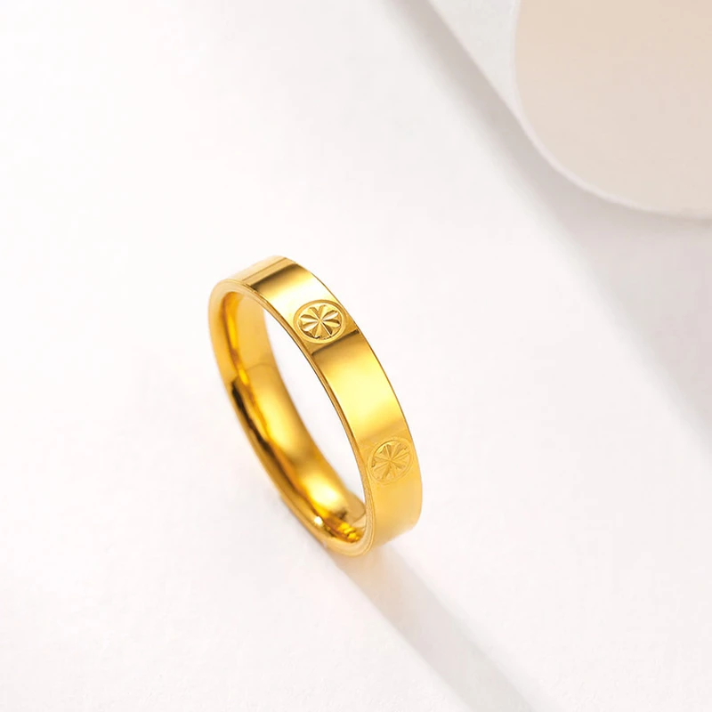 足银戒指 女款时尚情侣经典复古金色简约古法磨砂素圈米字戒指