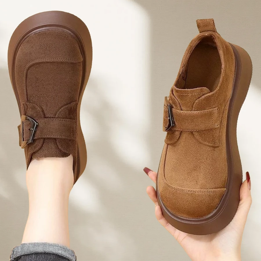 厚底大头丑萌勃肯鞋女软底增高鞋子女款爆款2025新款百搭乐福鞋秋