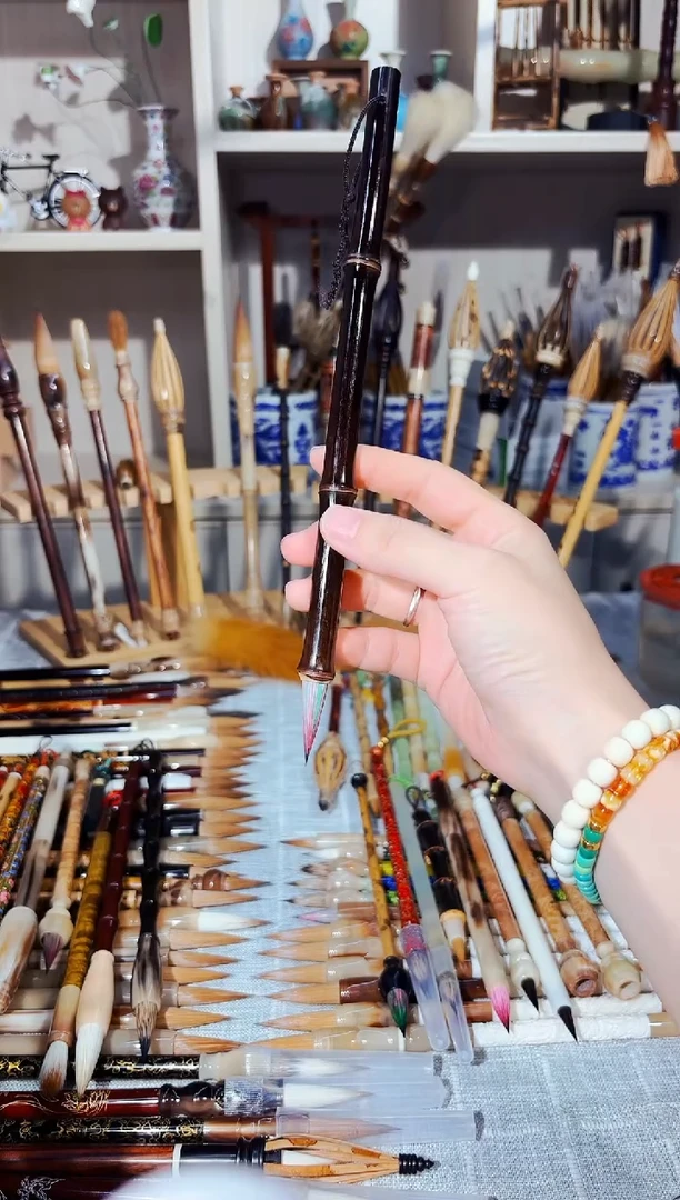 闪14 紫竹笔杆 紫毫彩毛出锋3.0（清水试笔）