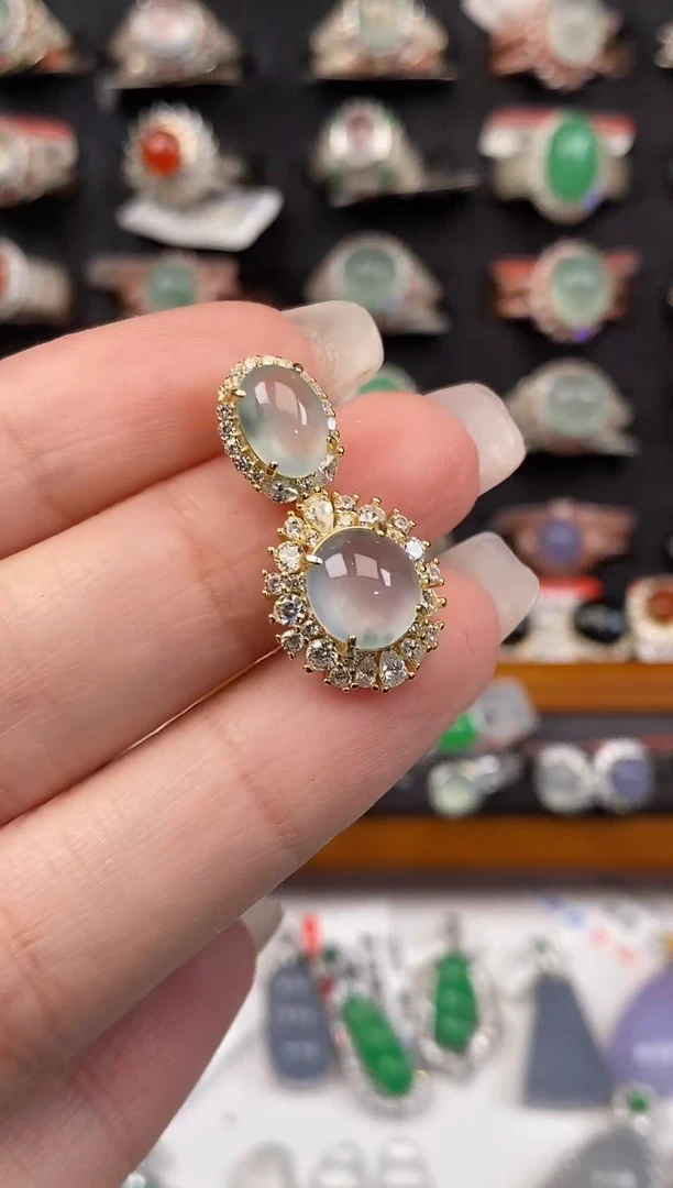 银S925镶嵌戒指翡翠天然A货翡翠54