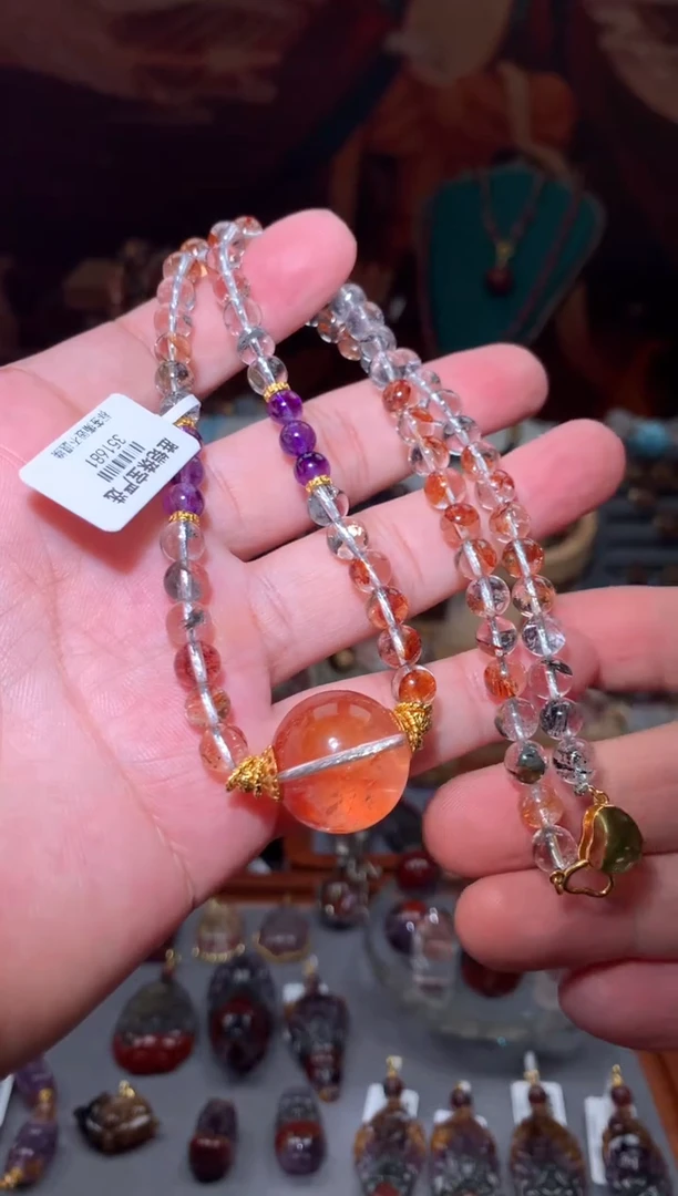 未镶嵌珠宝半成品水晶闪灵胶花项链，多样性发其一