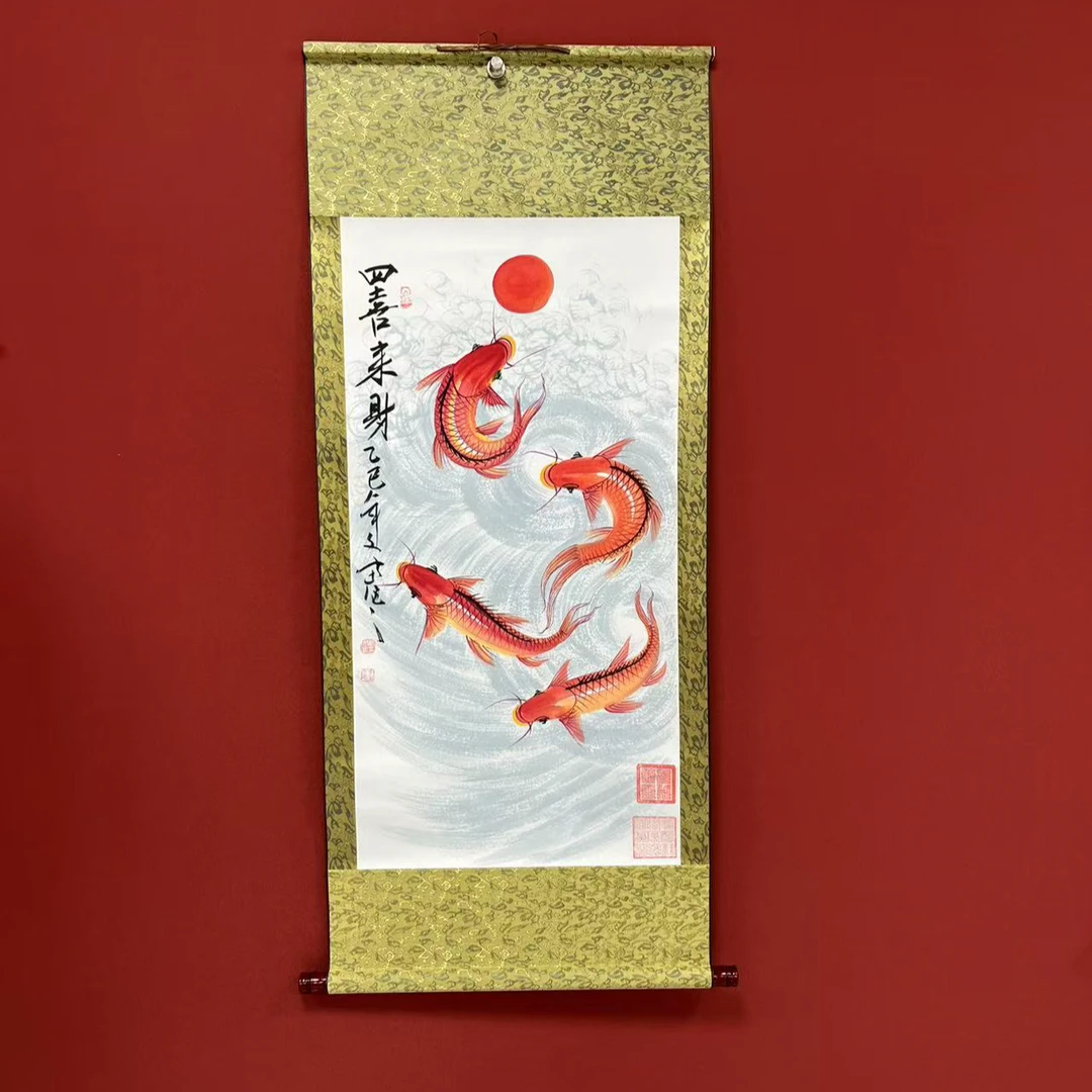 张文富国画链接——《四喜来财》