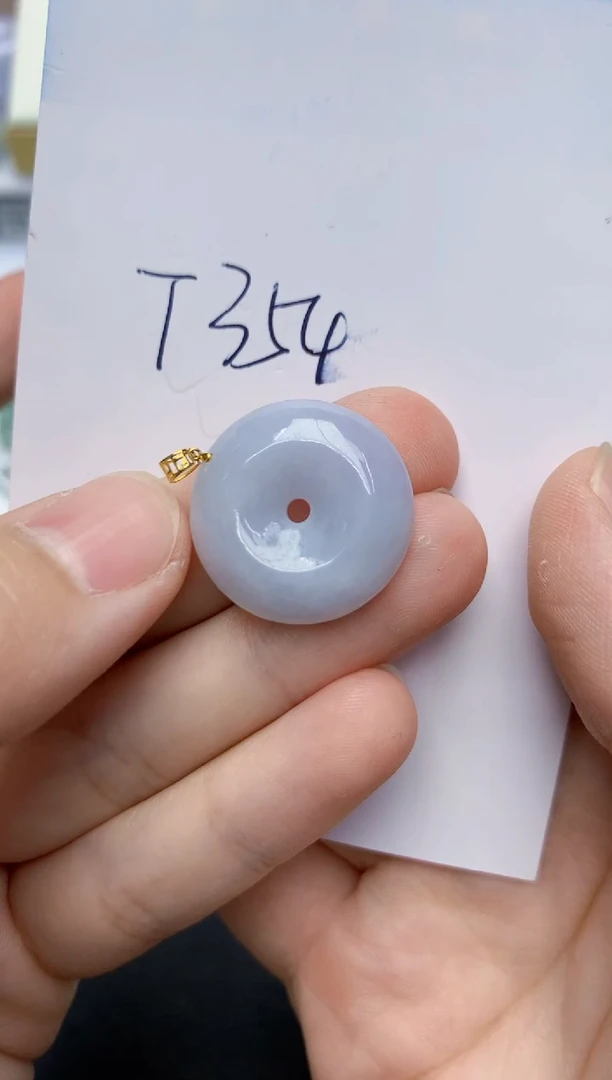 翡翠18K金镶嵌颈饰天然缅甸翡翠A货