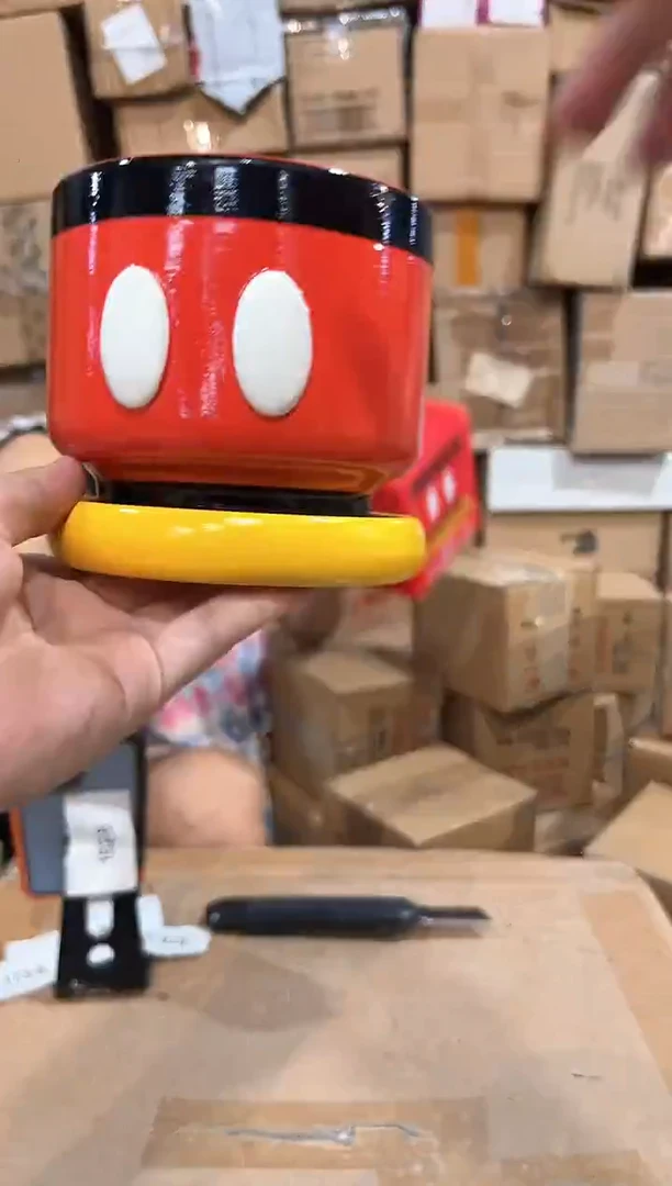 瓷片原盒米奇花盆