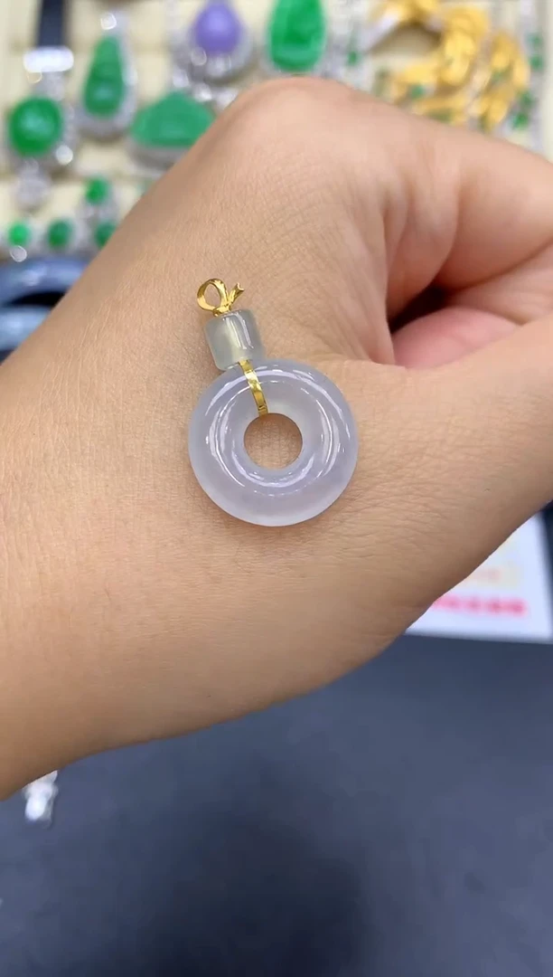 颈饰18K金镶嵌翡翠181-中国好珍宝