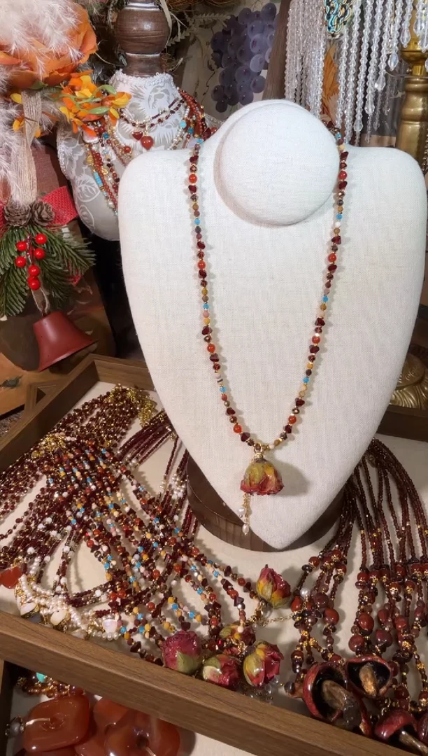 项链未镶嵌尖晶石红玫瑰 013