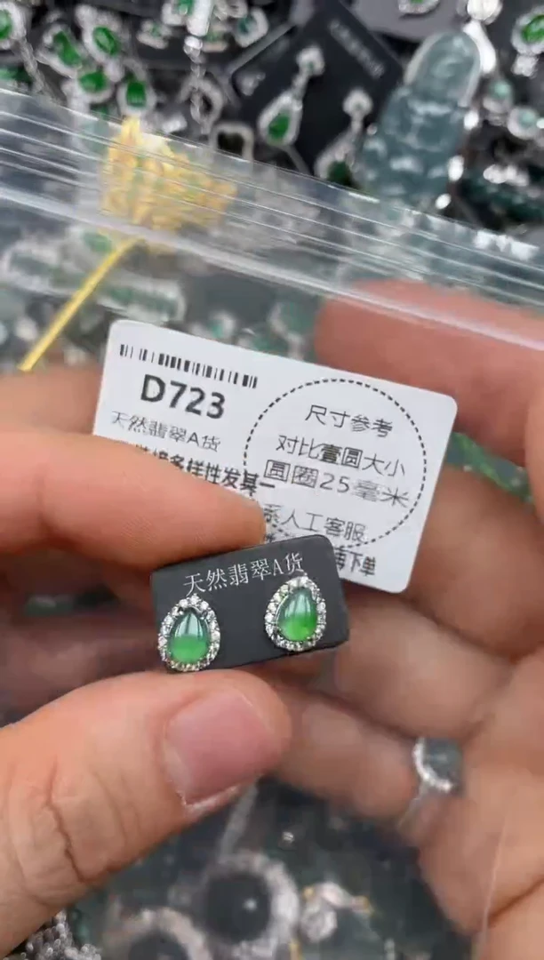 颈饰未镶嵌翡翠D723耳钉