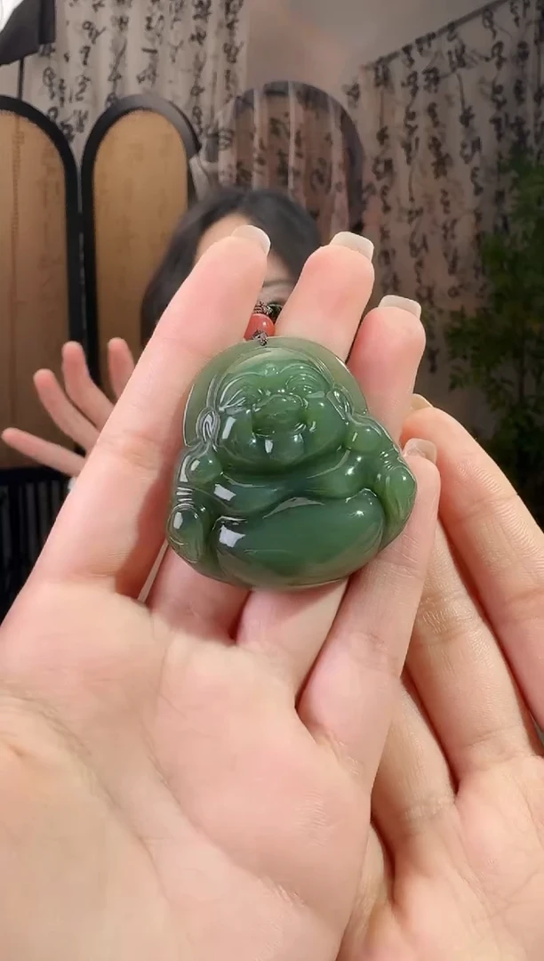 和田玉未镶嵌颈饰佛公1001