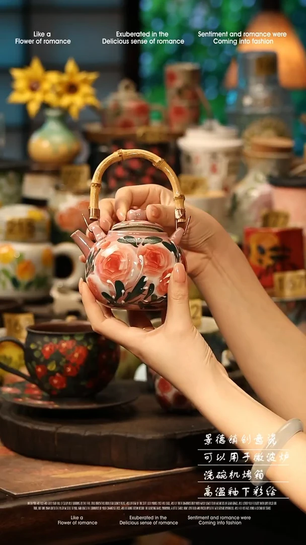 陶瓷景德镇高温釉下彩手工手绘款式