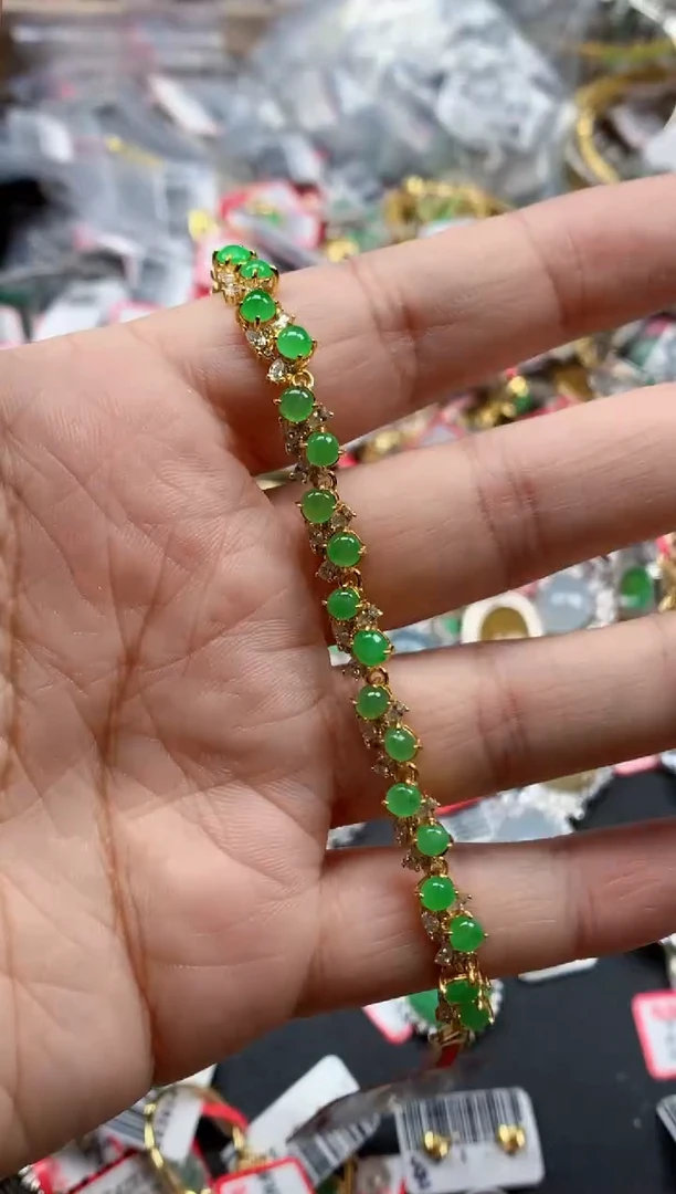 银S925镶嵌戒指翡翠天然A货缅甸翡翠