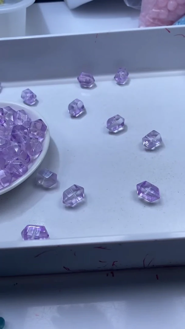 颈饰未镶嵌水晶X1430紫水双尖18*12mm*2颗