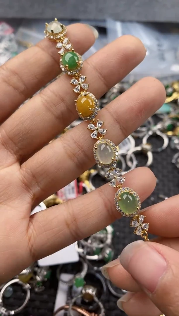 银S925镶嵌戒指翡翠222----6