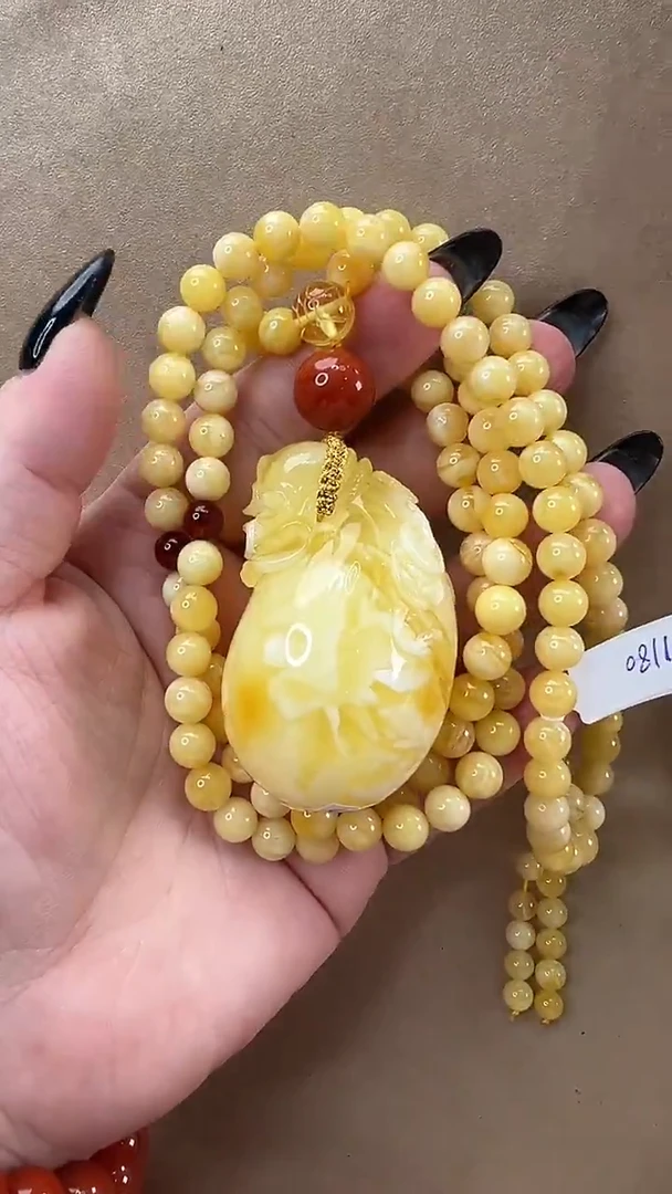 琥珀颈饰未镶嵌吊坠