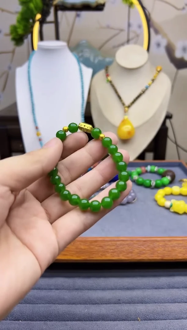 【闪购商品】和田玉手链14K金镶嵌S93