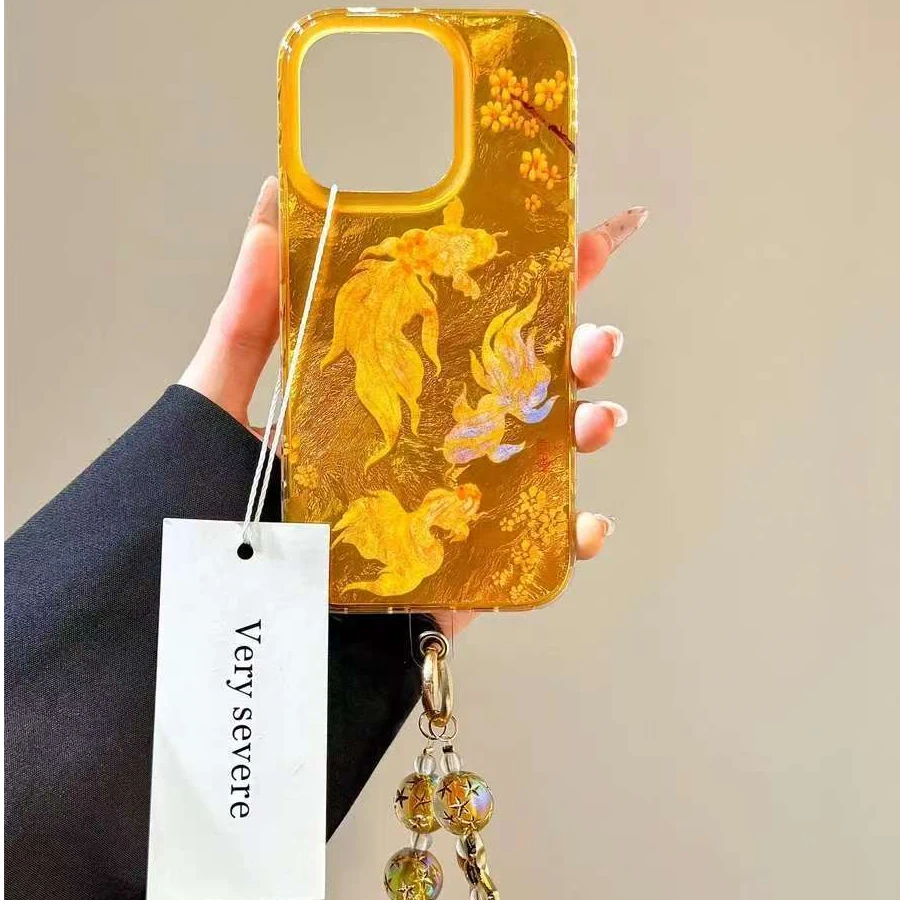 新中式金枝锦鲤适用于苹果华为OPPOVIVO防摔小米IQOO一加手机壳