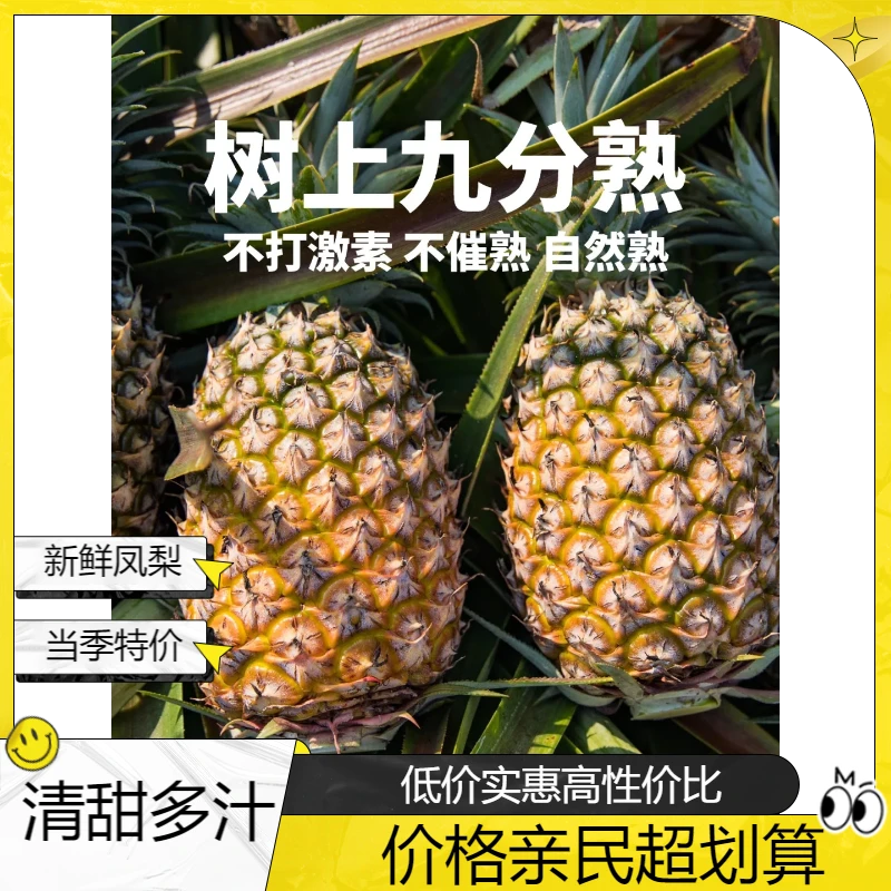 海南金钻凤梨新鲜香甜多汁无眼削皮即食热带水果