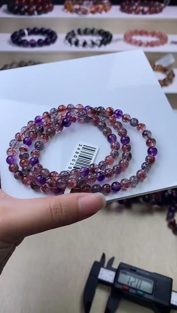 【闪购商品】水晶手链未镶嵌黑加仑超七多圈6m+