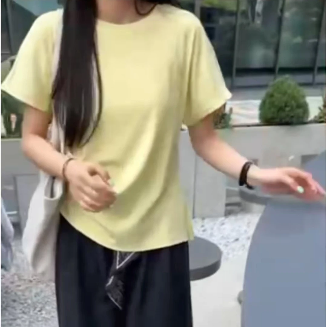 0527-07 女士休闲气质简约T恤（侧边开叉）  DY 9256