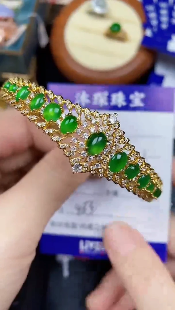翡翠戒指银S925镶嵌4830