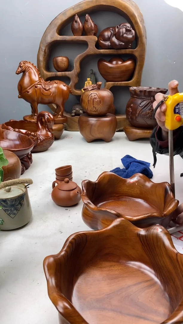 香樟木A19荷花果盆/尺寸21*21*10