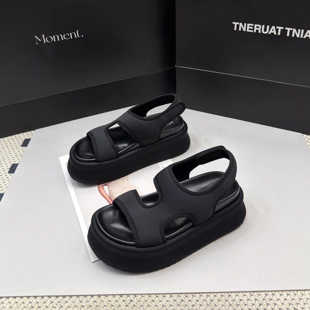 9736-1厚底凉鞋女2025夏新款增高休闲外穿松糕百搭罗马鞋