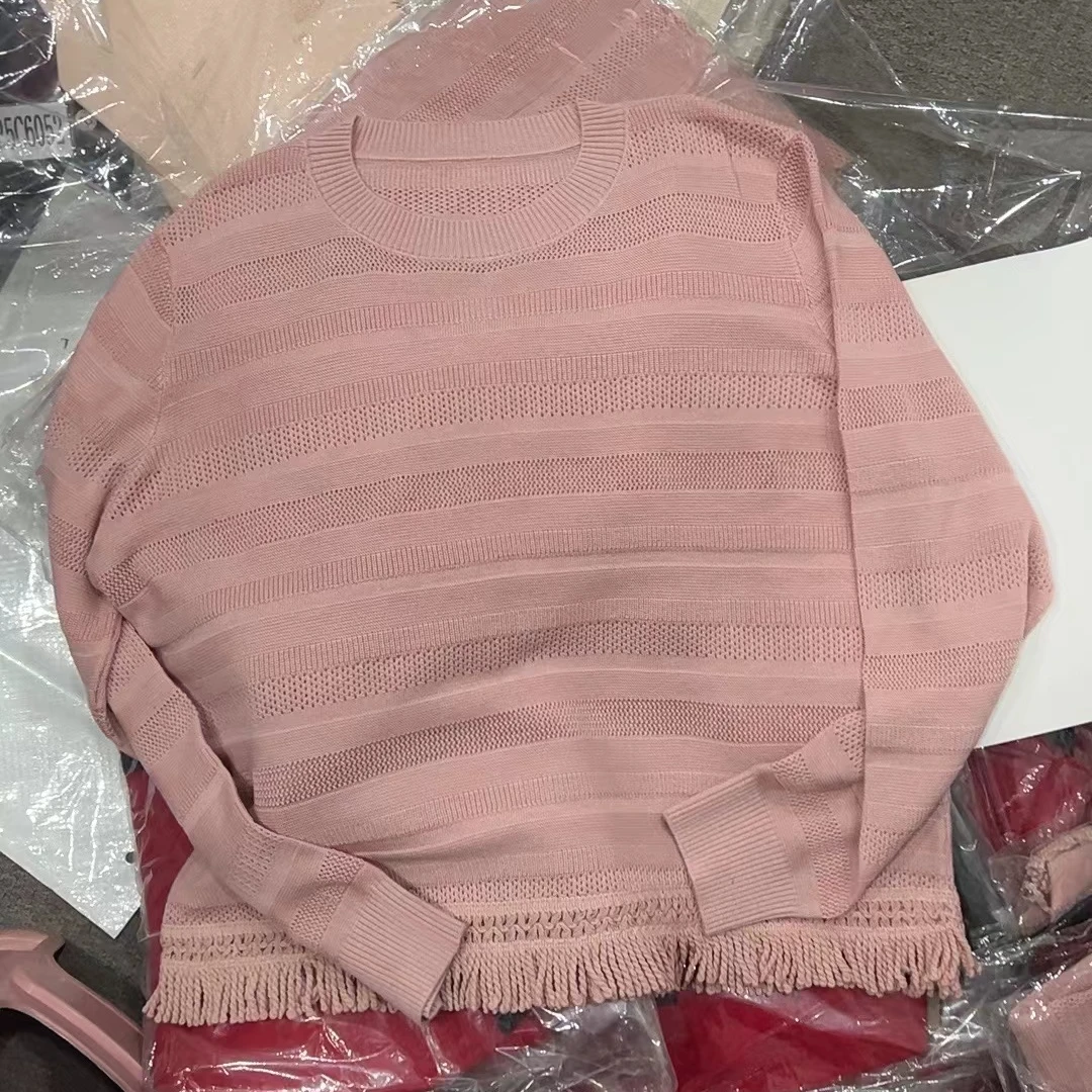 美红家  春款镂空长袖减龄针织衫